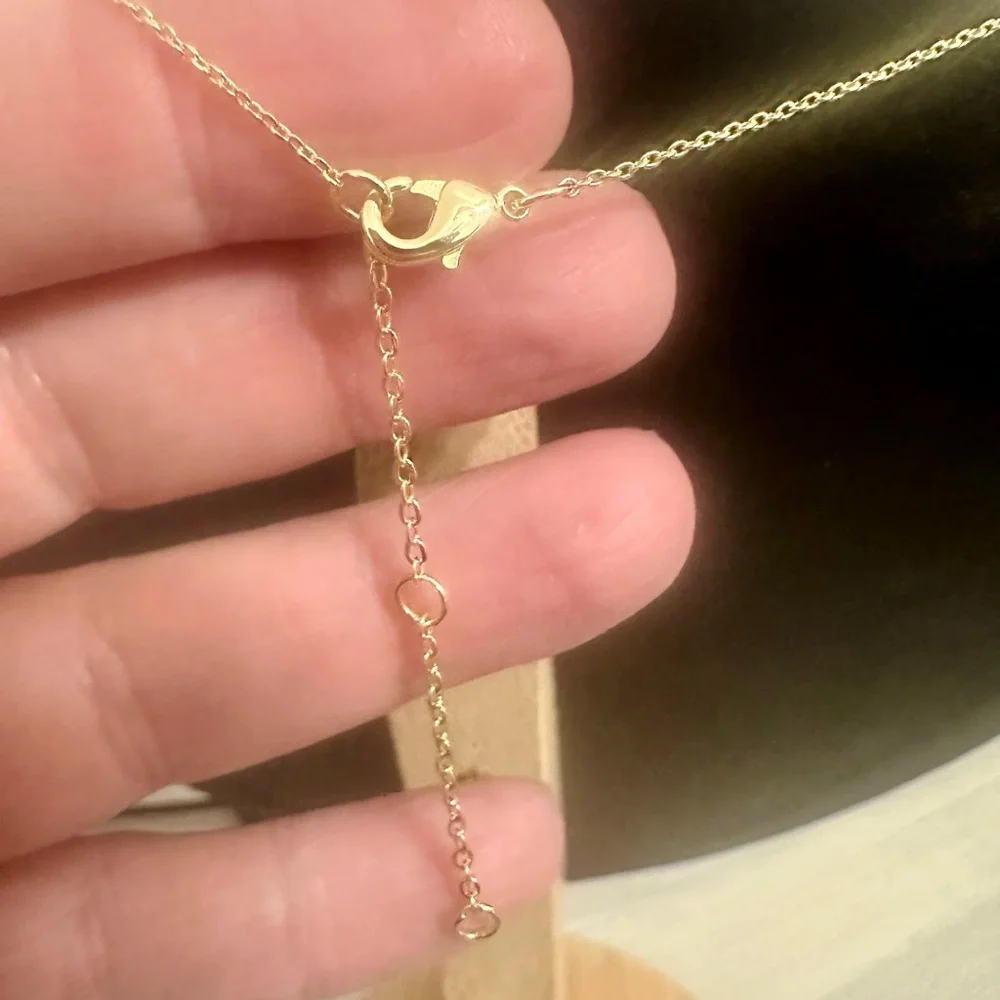 Dainty Gold Tone CZ Cross Necklace – Adjustable 16–18” - Picture 9 of 11